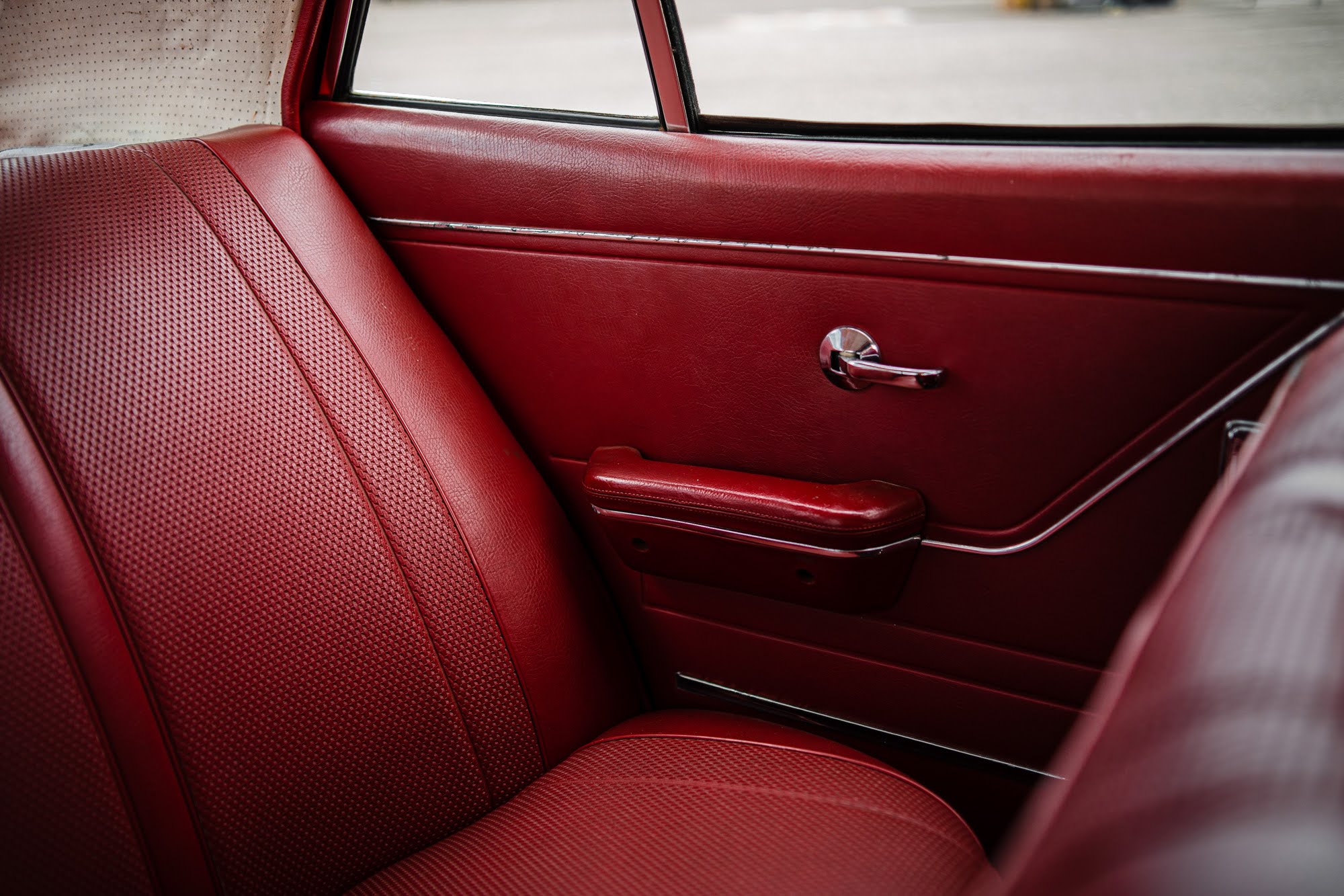 Red Opel Rekord 1969 side profile